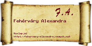 Fehérváry Alexandra névjegykártya